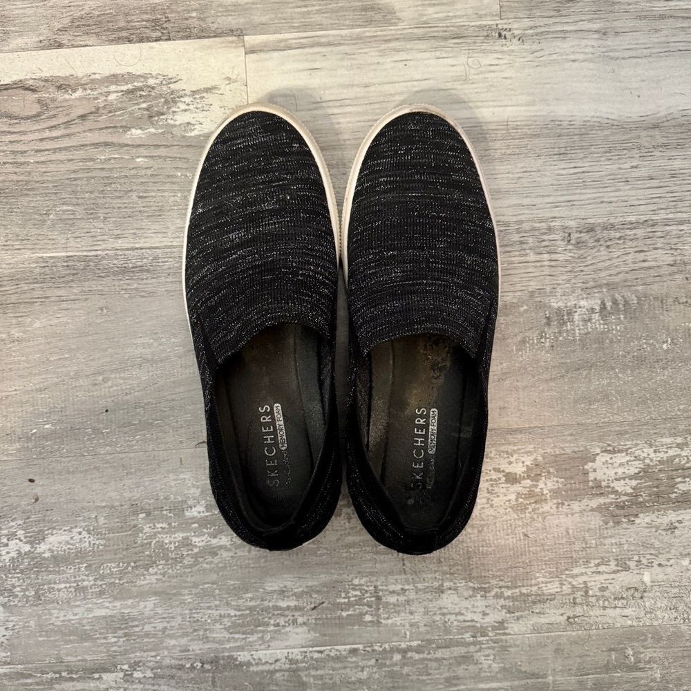 Skechers Black sparkle Slip-On Sneakers